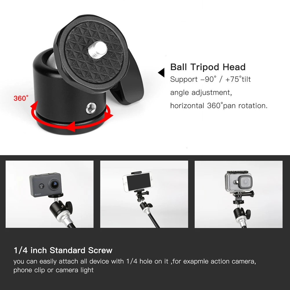 SHOOT XT 443 96 см портативный алюминиевый монопод для камеры GoPro Hero 7 6 5 4 Xiaomi Yi 4K Canon H9 dslr