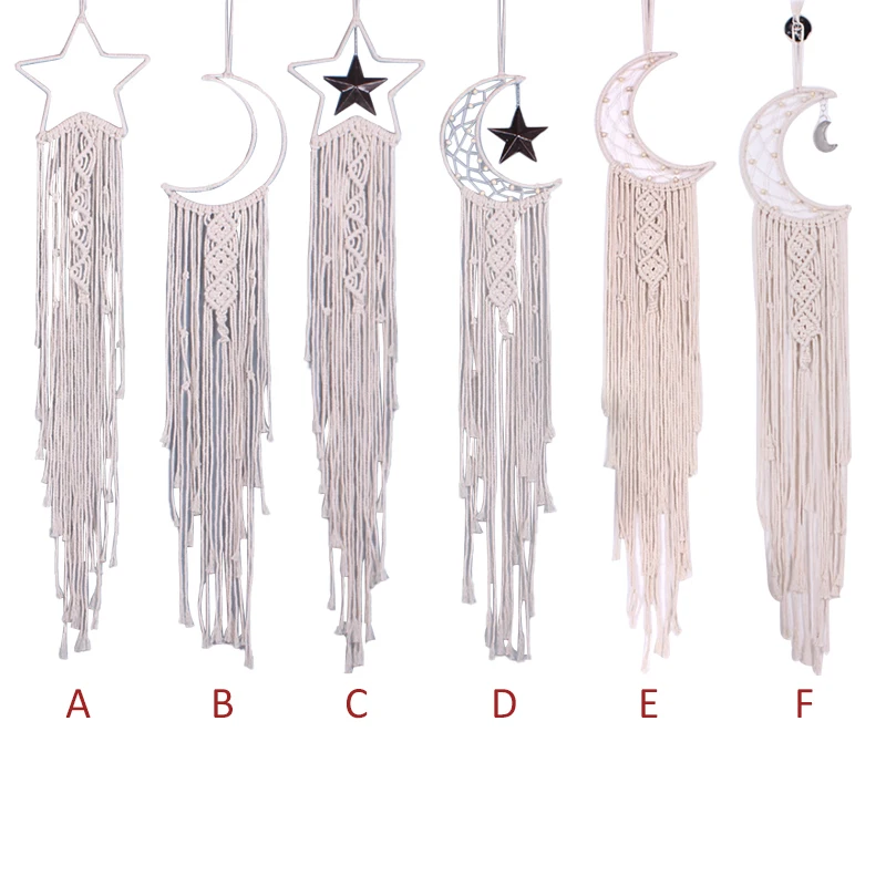 

Pentagram Dream Net Catcher Moon Dream Net Catcher Handmade Bedroom Decoration Lace Wall Hanging Bohemian Home Decor Gift