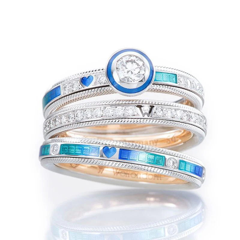 Синие обручальные кольца винтажные дешевые ювелирные циркониевые для женщин