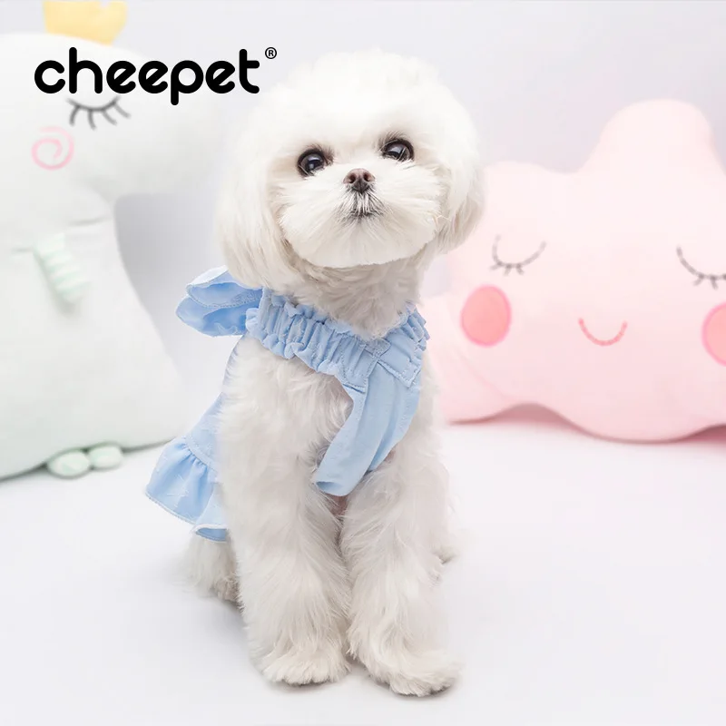 Кружевное платье принцессы для собак Одежда домашних животных Весенняя Юбка