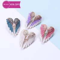classic rhinestone angel wings brooch pins 2022 sparkling jewelry gift feather designer brooches