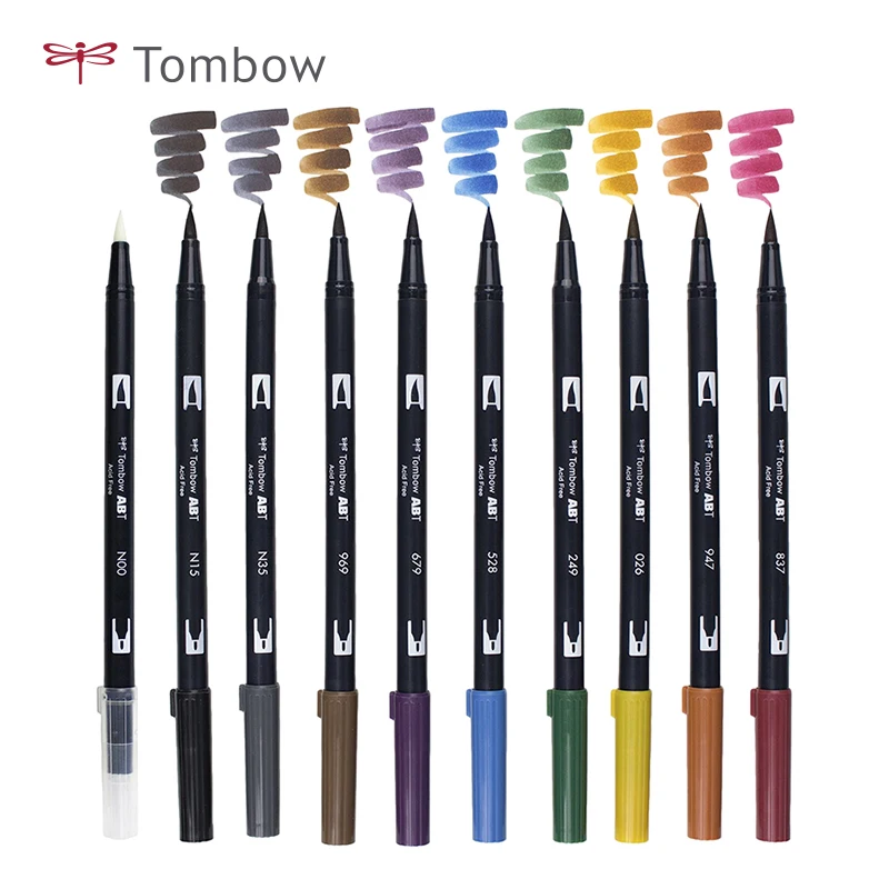 5pcs Tombow Watercolor Pen AB-T Soft Head Marker for Student