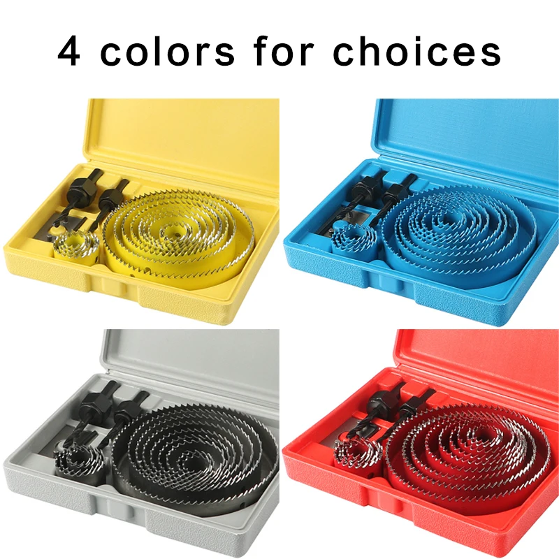 

13 pcs Hole Saw Cutting Set Hole opener Kit Drilling Tool Wood Metal Cutter 19-127mm Mandrels Saws Core Drill Bits Woodworking