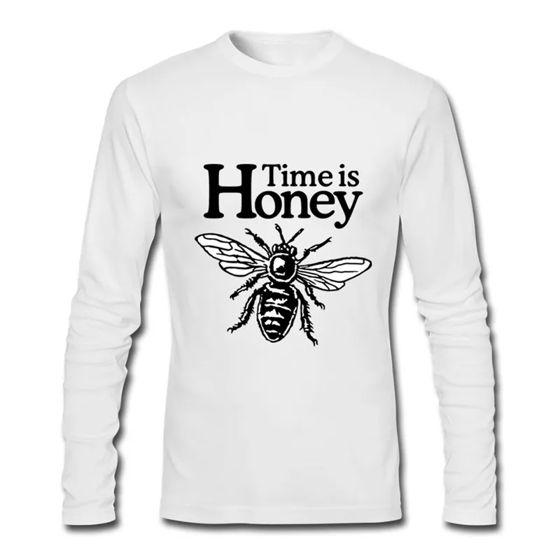 Мужские футболки Time Is Honey с Пчелой модные топы 5XL длинным рукавом в стиле хип-хоп