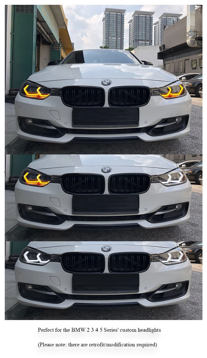 Белый светодиодный ангельские глазки двойные чехлы со стразами для BMW M4 F80 F81 F82 F83