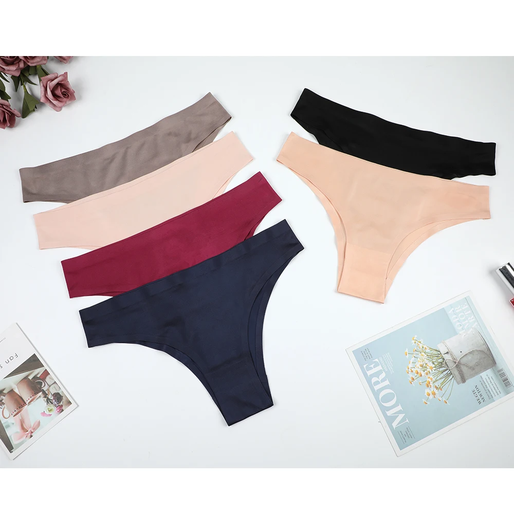 Пикантные Для женщин нижнее белье стринги 3 шт трусики без швов однотонные с