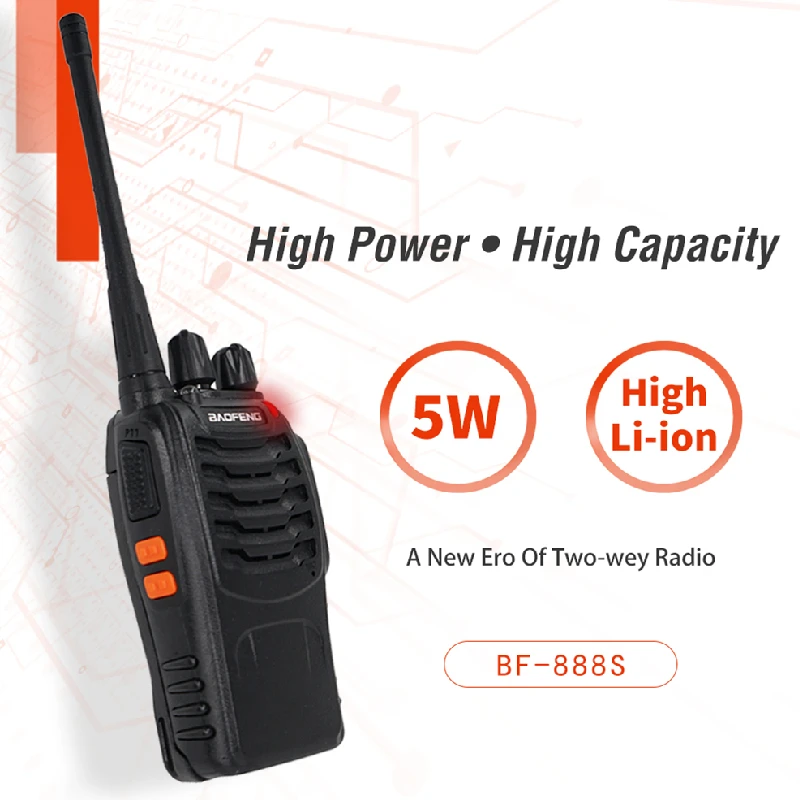 6pcs baofeng bf888s walkie talkie 5w two way radio fm transceiver bf 888s amateur radio handheld ham radio transmitter bf 888s free global shipping