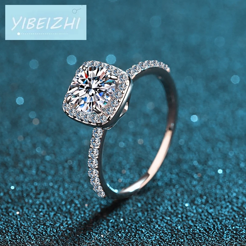

The New New Popular 925 Silver Pass Diamond Test Excellent Cut 0.5-1ct Sparkling D Color Moissanite Wedding Ring For Female Gift