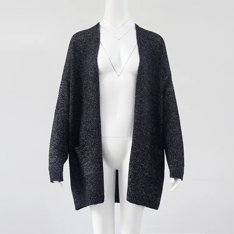 2019 свитер кардиган Свободное пальто вязаная Верхняя одежда без подкладки с