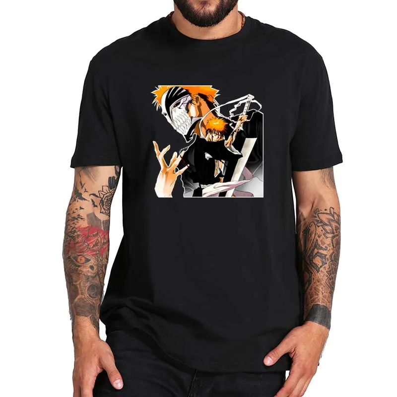 Куросаки футболка Ичиго Bleach японского аниме Стиль личности Харадзюку с
