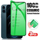 Мягкое керамическое закаленное стекло для iPhone 11 12 Pro XS Max, 3 шт., полное покрытие, Защита экрана для iPhone X, XR, 8, 7, 6 Plus, SE 2020, пленка