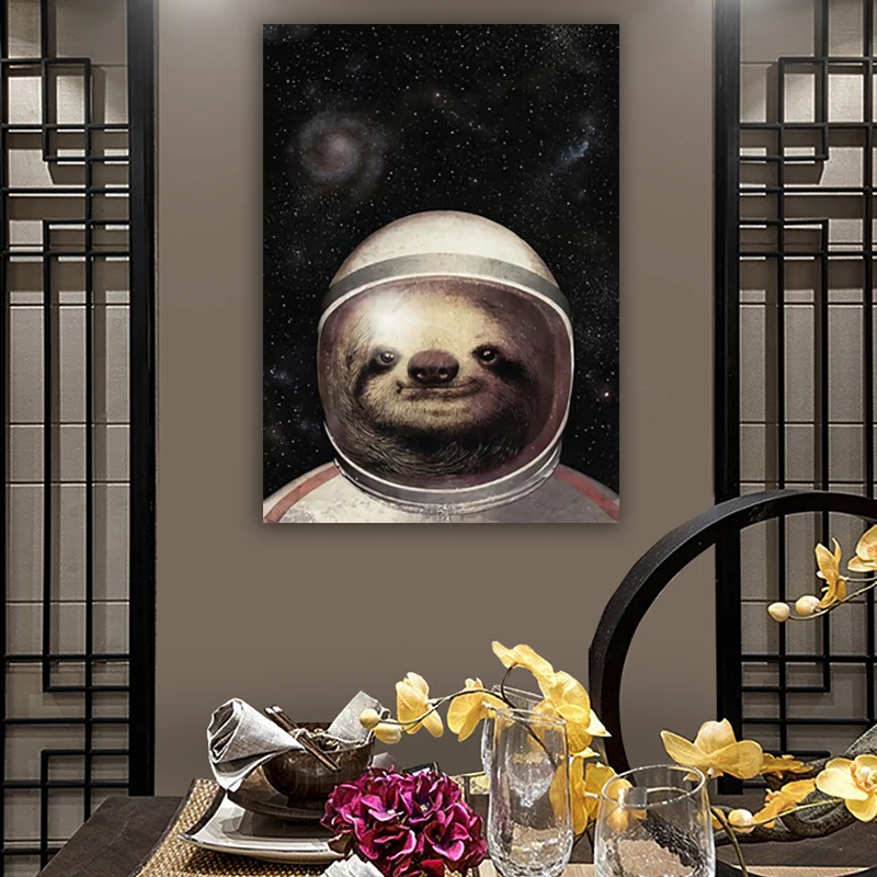 

Home Decor Abstract Painting Modular Pictures Sloth Space Astronaut Nordic Style Prints Canvas Poster For Living Room Wall Art