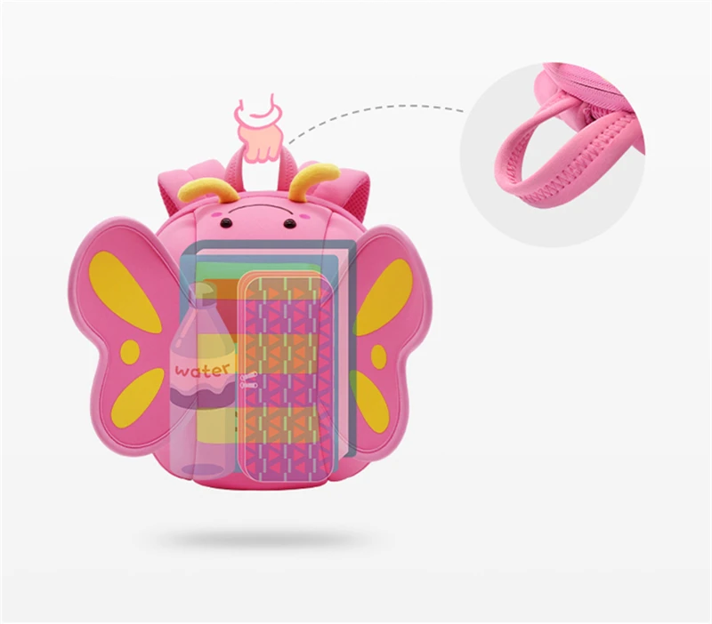 NOHOO портфель школьный крылья ангела рюкзак 3D мультфильм бабочка детская сумка для 2-7 лет девочек рюкзак школьный