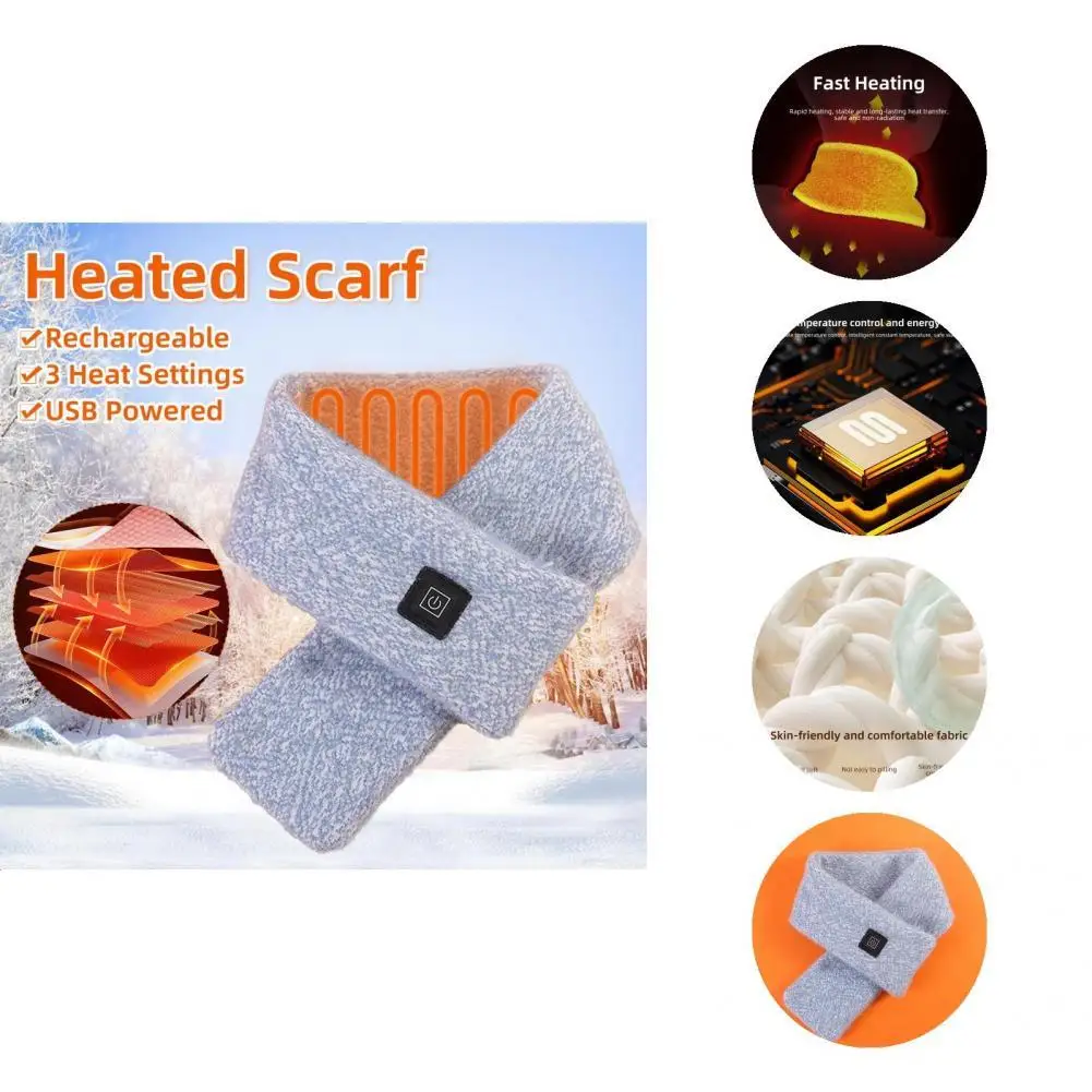 

Эффективный дышащий уличный шарф с подогревом без излучения для мужчин и женщин, мужской шарф с подогревом через USB, шарф с подогревом