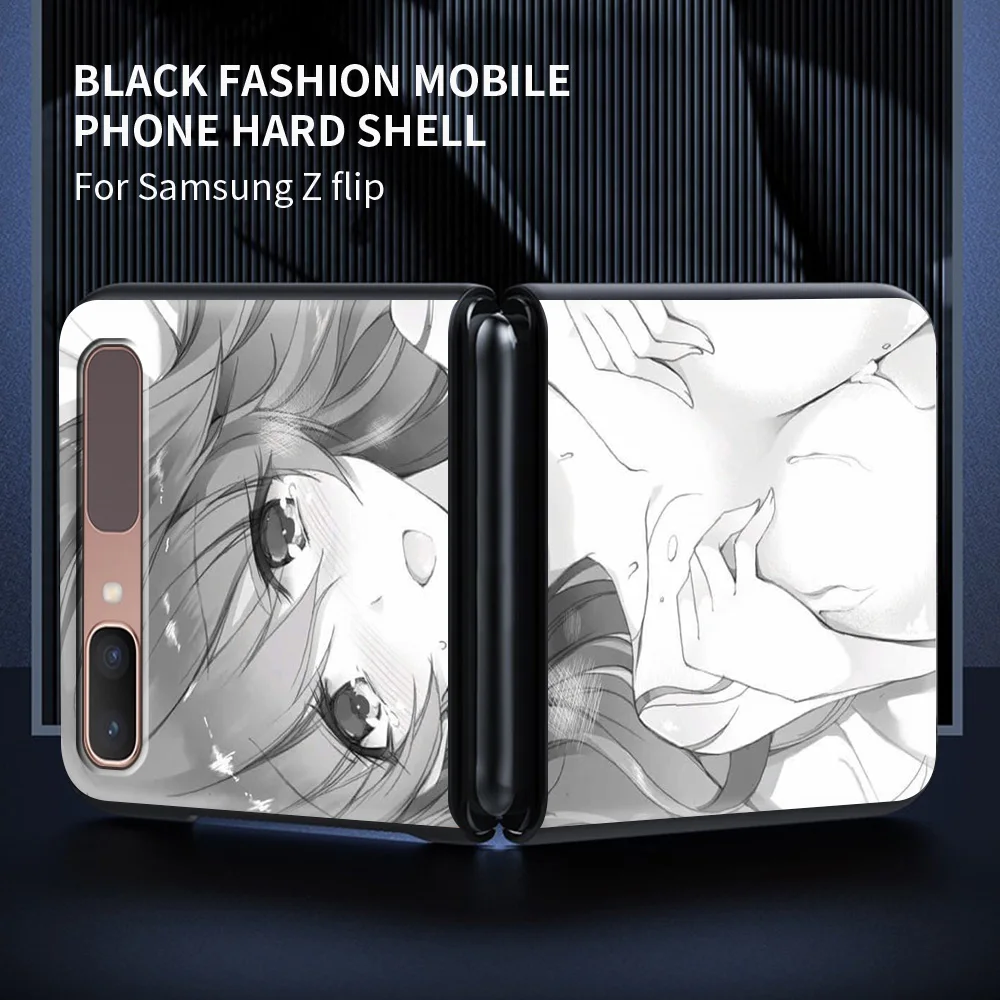 

Case For Samsung Galaxy Z flip Case Protective Shell Shockproof Hard Cover Smartphone Accessories Funda Anime Girl Cartoon Japan