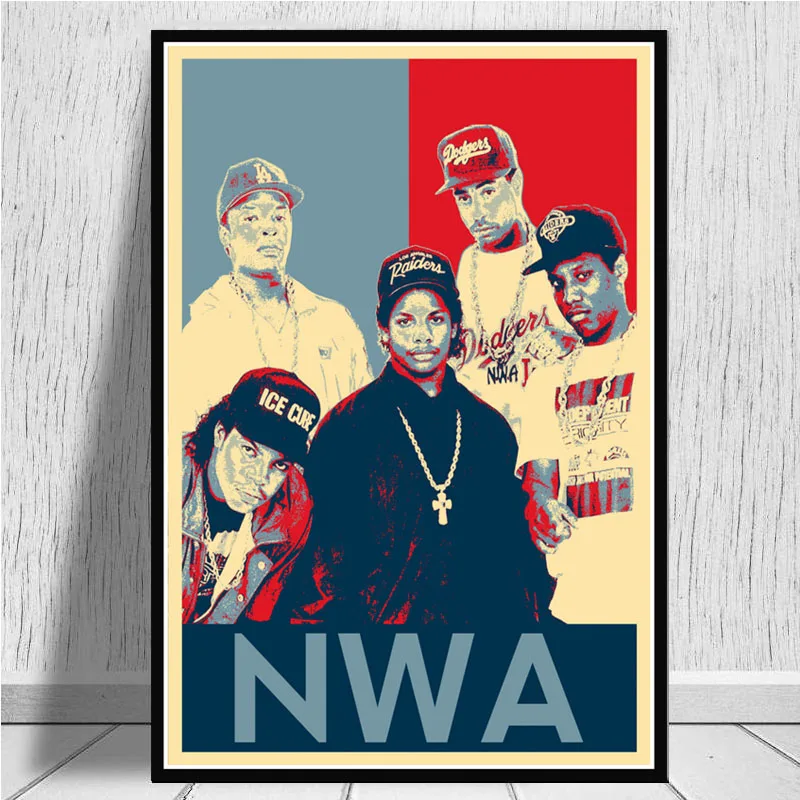 Плакатный принт NWA хип-хоп музыка ПЕВЕЦ звезда рэп кубик льда Eazy-E холст масляная живопись художественная стена картины гостиная домашний декор