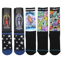 blessed virgin mary socks 3d printing hip hop streetwear socks skateboard basketball