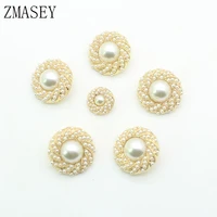 zmasey new fashion alloy sewing pearl buttons for diy handmade clothing sewing buttons holiday decoration