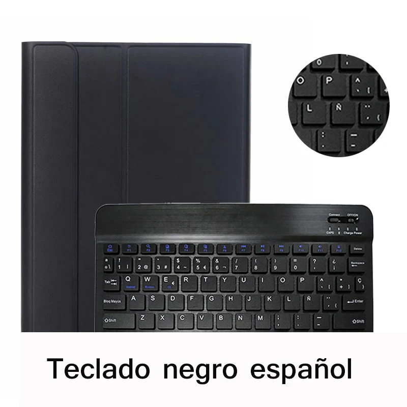 Spanish-Black Русский Испанский чехол для iPad 10,2 чехол с клавиатурой Bluetooth A2197 A2198 A2200 для iPad 7-го поколения Чехол для клавиатуры - Цвет: Spanish-Black