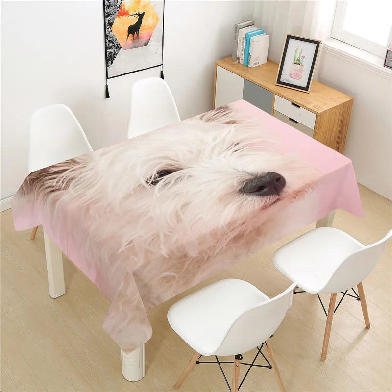 

Lovely Dog Tablecloth polyester Hotel Picnic Table Rectangular Table Covers Home Dining Tea Table Decoration