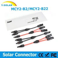 1 pair 2pc solar connector ip67 waterproof y branch ppo plug cable connectors for solar panels and photovoltaic systems