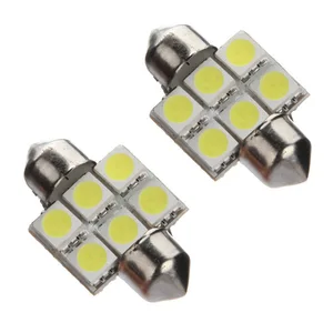 Лидер продаж, 2X31 мм 6 SMD 5050 Светодиодная лампа для салона автомобиля e Festoon C5W, супербелая светильник Па