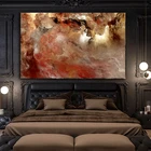 Картина маслом Wangart, Настенная картина большого размера с серыми и красными облаками для гостиной, холст, Современный художественный постер и принт