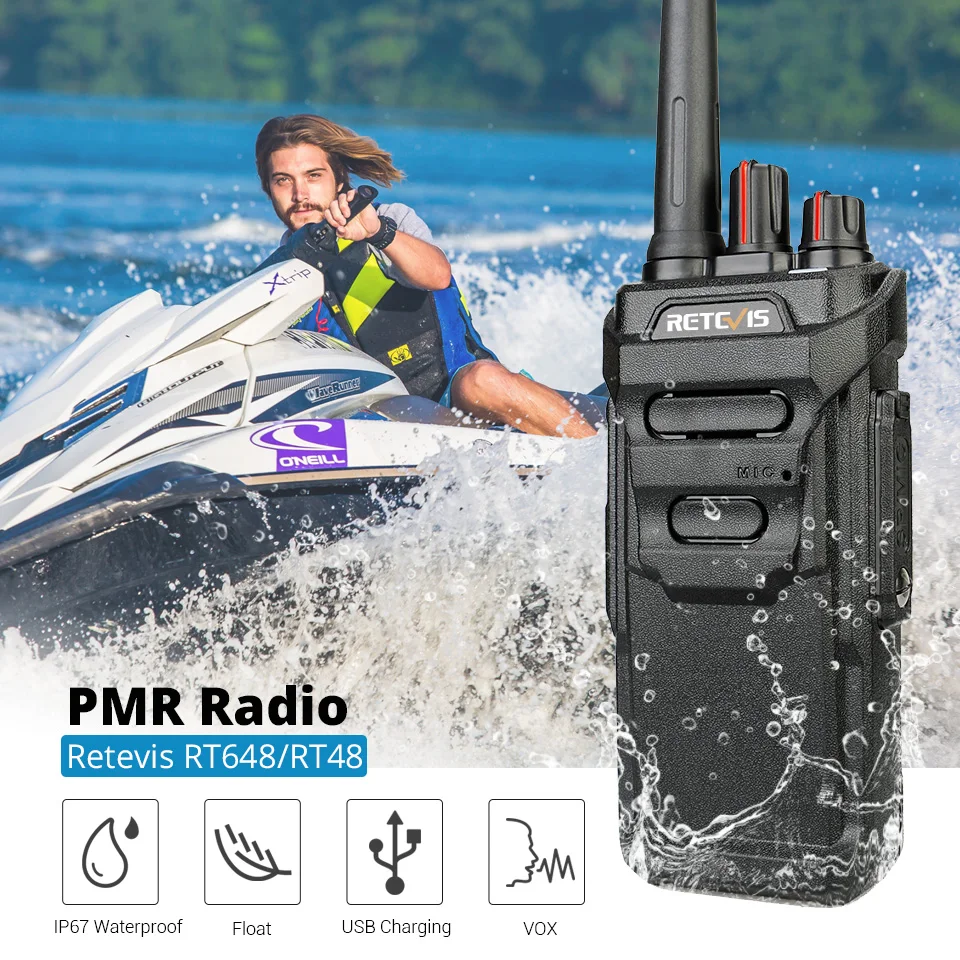 RETEVIS RT48/RT648 IP67 водонепроницаемый Walkie Talkie плавающий PMR радио PMR446/FRS VOX usb зарядка двухстороннее радио для Baofeng UV-9R