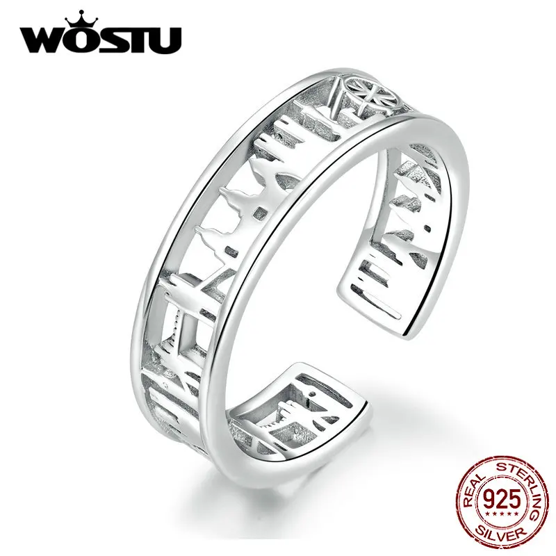 WOSTU Новые Модные Винтажные кольца из стерлингового серебра 925 пробы в лондонском