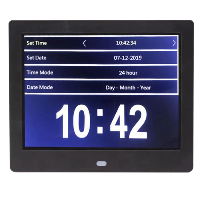 

Stand-Alone Desktop Clock Machine 8 Inch Digital Photo Frame Calendar Alarm Clock HD Clock Machine Photo Album-US PLUG