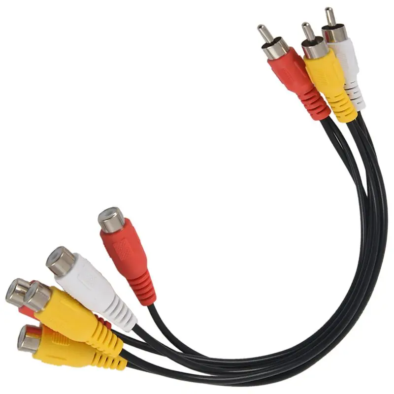 Hot 3C-1pc 3 RCA Male To 6 Female Splitter Power Outlet Audio Video Cable AV Adapter | Электроника
