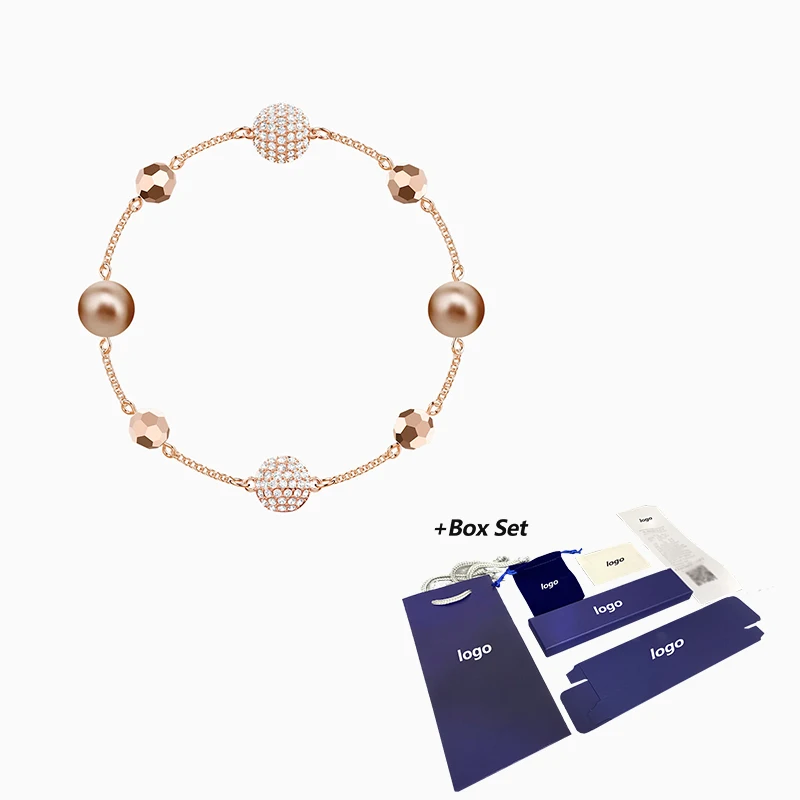 

Fashion Jewelry SWA New REMIX COLLECTION ROUND PEARL STRAND Bracelet Elegant Crystal Pearl Shape Female Trend Romantic Gift