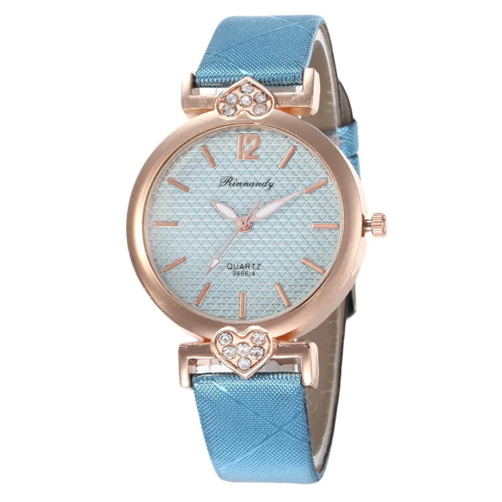 Горячая новинка женские часы Кожаный браслет со стразами наручные модные