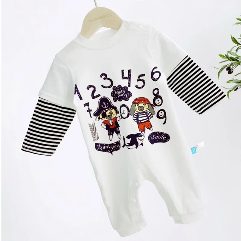 

Spring and Autumn Baby Clothes 6-24 Months Jumpsuit White Spring Autumn Long Sleeve Cotton Infant Clothing Baby Rompers