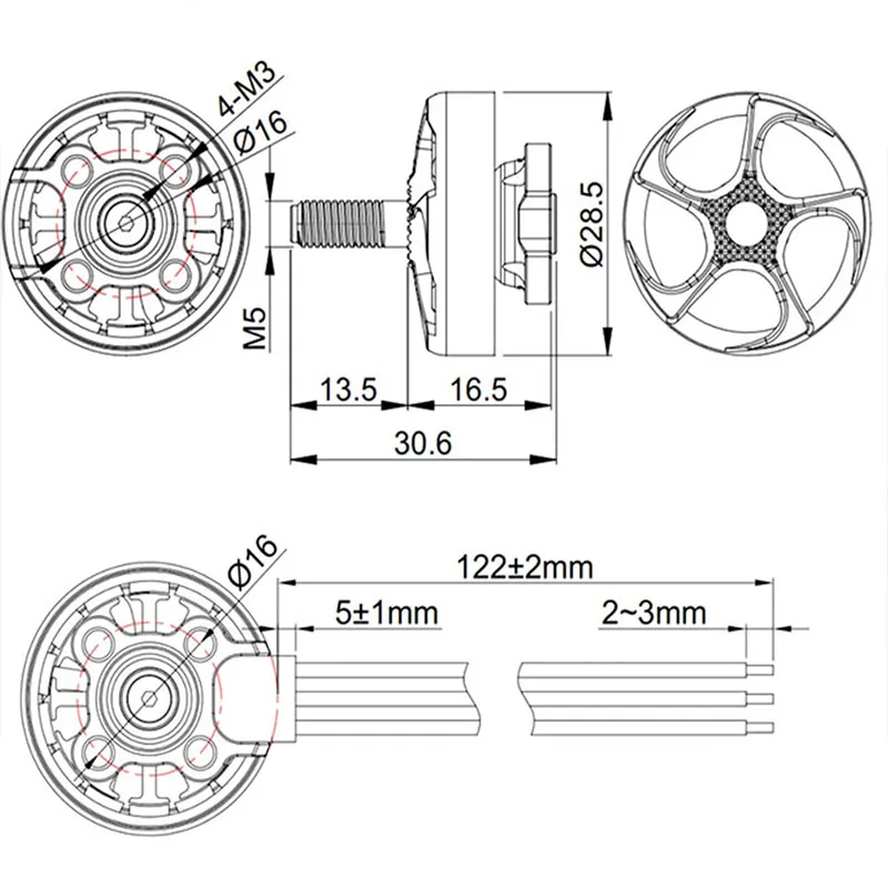 Двигатель LDARC FPVRACER MISS 22038 1750KV 6S 2300KV 4S бесколлекторный для FPV Racing 4 дюйма 5 дюймов