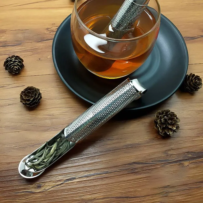 

Tea Infuser Stainless Steel Mesh Tea Strainer Filter Metal Pipe Design Loose Leaf Tea Infuser Steeper Diffuser Home Accessories