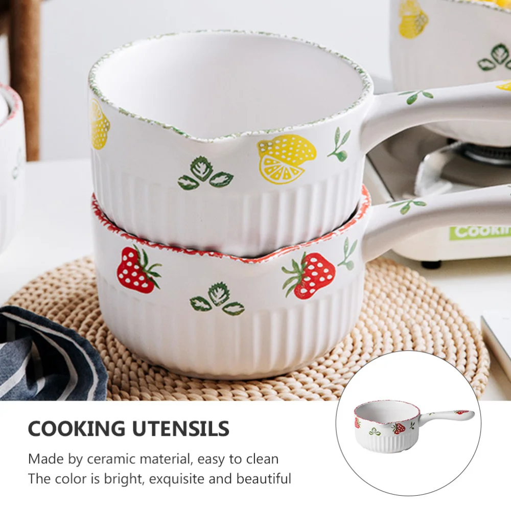 

1pc 1.2L Ceramic Pot Kitchen Stockpot Multi-purpose Baby Food Cooking Pot