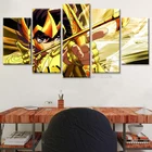 Настенная картина из 5 предметов HD с изображением персонажей мультфильмов Сен-Сейя, рыцари зодиака, современная картина для детской комнаты, декоративная рамка для дома