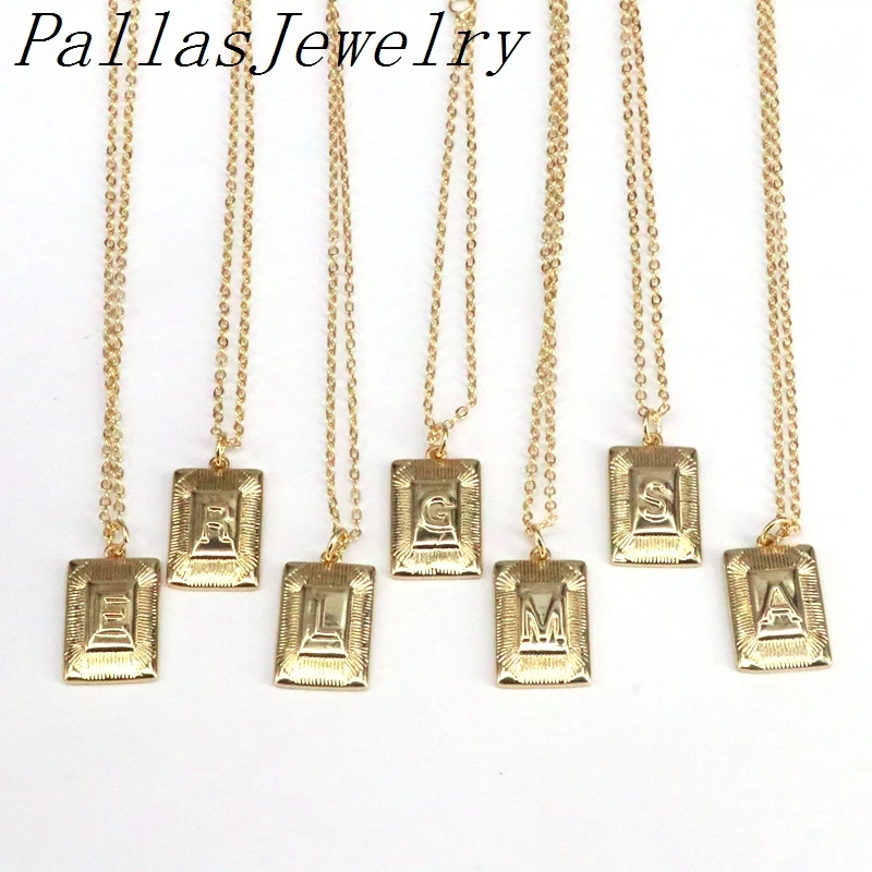 

12 шт 2020 Мода Золотой Цвет алфавит Имя ювелирные изделия Шарм 26 ожерелье с буквами подвески