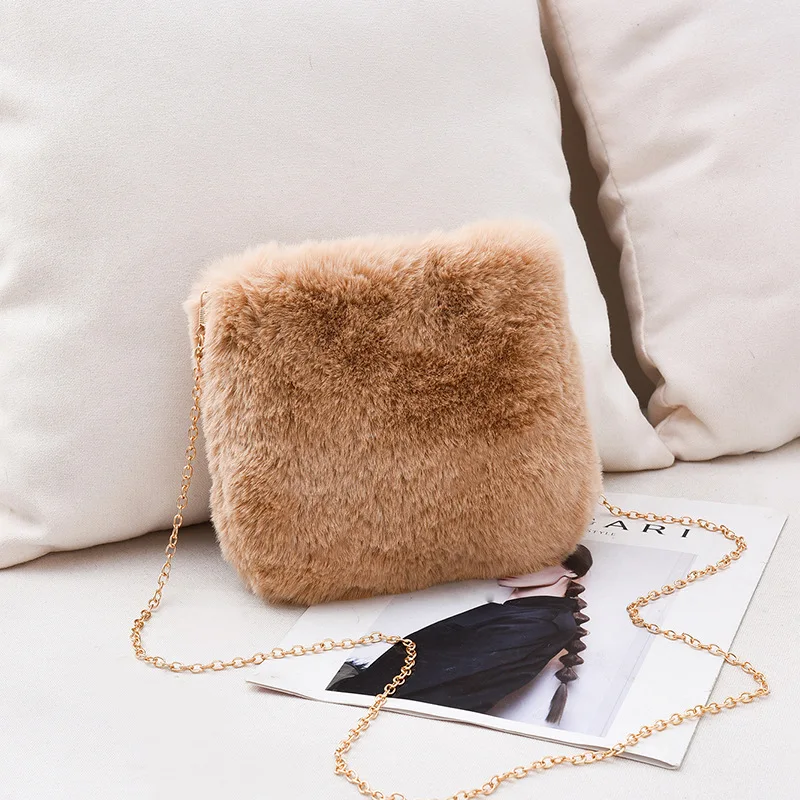 

Crossbody Bags for Women Autumn Winter Plush Purses and Handbags Female Phone Shoulder Bag Girls Wallet