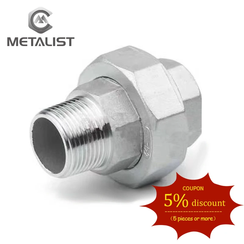 

METALIST 1.2"DN32 BSP Female & DN32 Male Thread SS304 Union Pipe Fitting Connector Adapter Coupler For Water Gas Oil