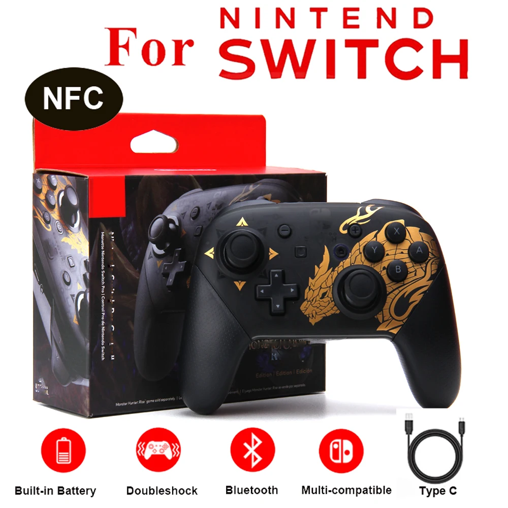 

2021 Bluetooth Wireless Upgraded Version Monster Hunter Controller For Nintend Switch Pro Gamepad Switch Console Game Joystick