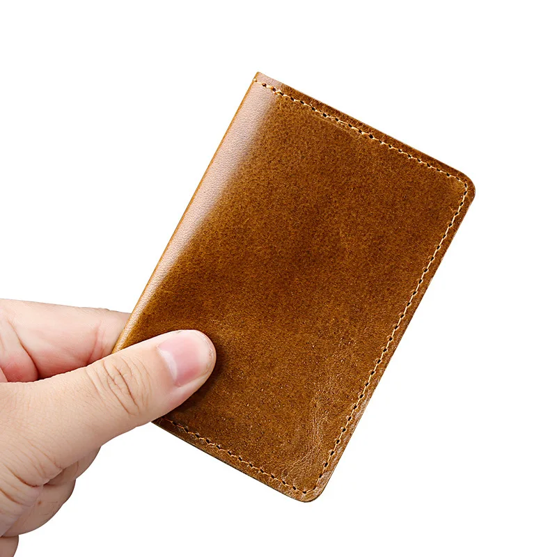 Мужской винтажный кошелек из натуральной кожи тонкий маленький с отделением для