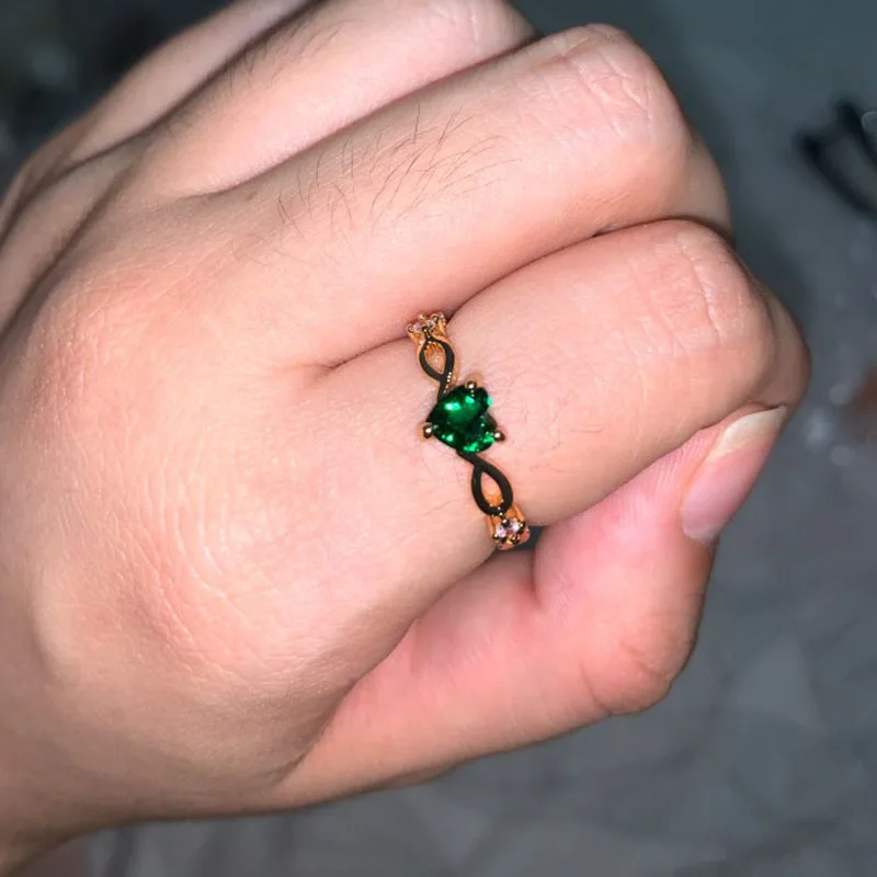 Уникальный простое любовное сердечко мульти Цвет Циркон Кольца для женщин