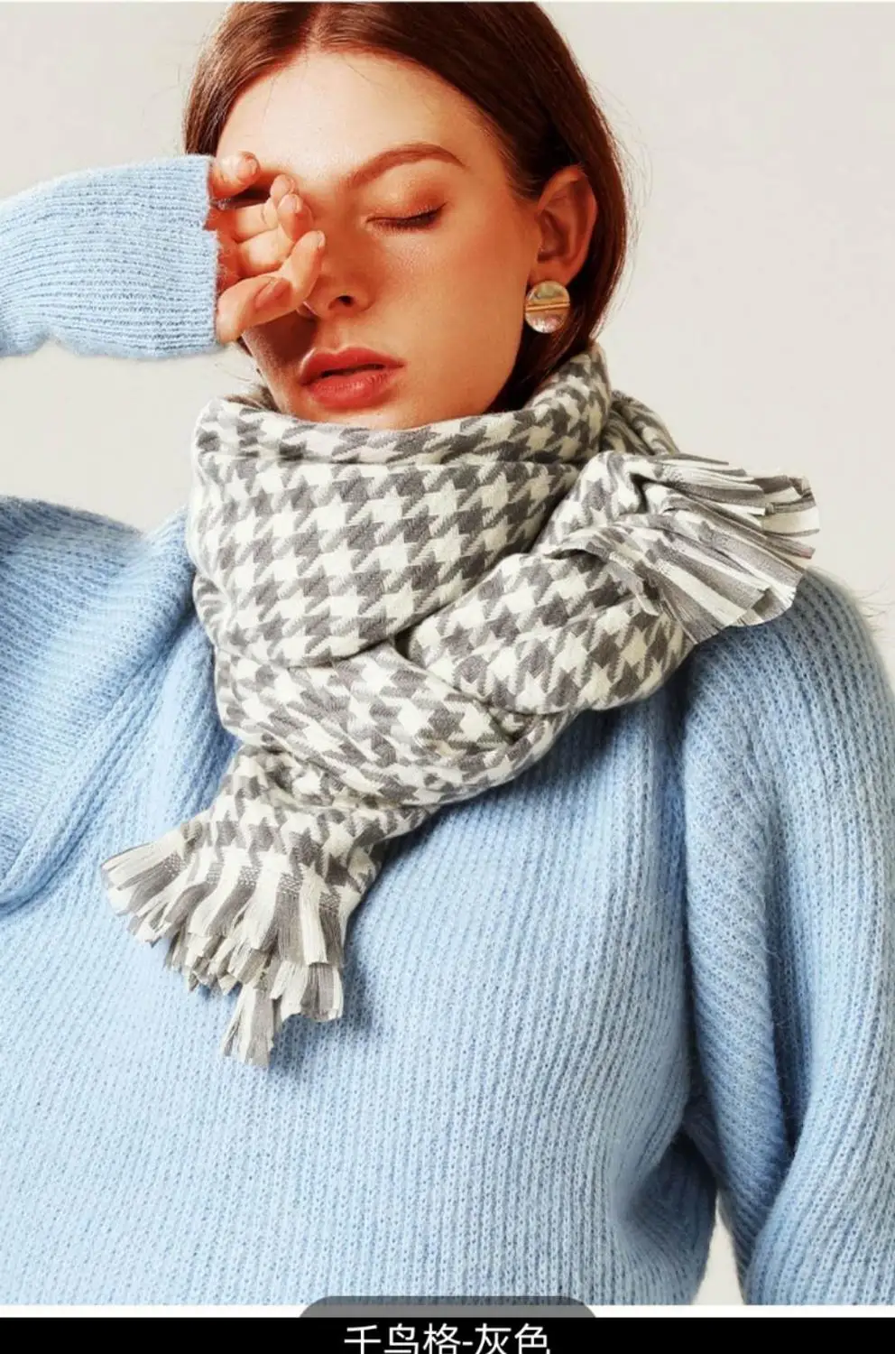 Женский Большой модный твидовый шарф шаль из искусственного кашемира осень и