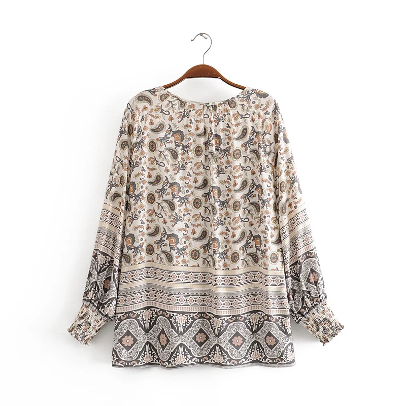 Блузка женская с цветочным принтом винтажная шикарная модная рубашка из