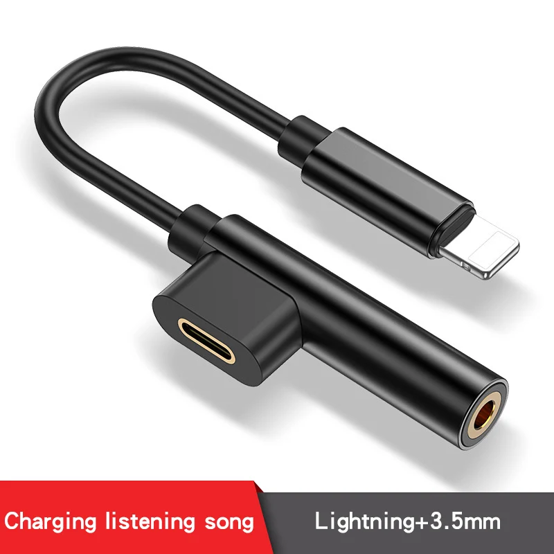 AQO 2 in 1 Audio Adapter for iPhone 8 7 Plus XS XR Charger Splitter Cable Lightning to 3.5mm Jack Earphone SJX-16 | Мобильные
