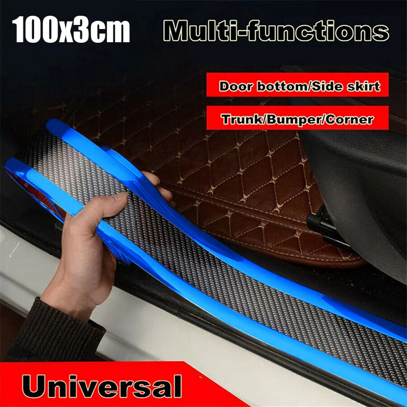 

Blue Anti-Collision Strip Carbon Fiber Truck Car Carbon Fiber Blue SUV Sill