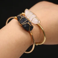 natural druzy stone open bracelet irregural agates stone bracelet charms for making women diy jewelry bangles gift