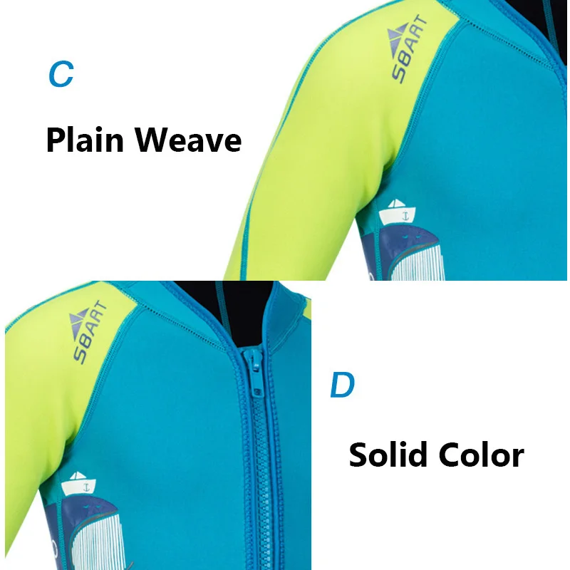Sbart 2mm 2-12Y Children Sunscreen Long Sleeve Conjoined Youth Kids Fullbody Wetsuit Teenage Wet Suit Swimsuit | Спорт и развлечения